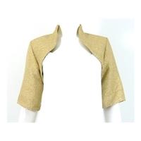 zara size m gold metallic bolero jacket