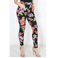 Zara Floral Print Side Pockets Leggings