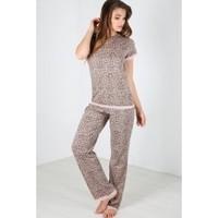 zara multi color leopard print pyjama set