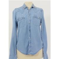 zara woman size s denim blue shirt