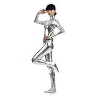 Zentai Suits Ninja Zentai Cosplay Costumes Silver Solid Leotard/Onesie / Zentai / Catsuit Spandex / Shiny Metallic UnisexHalloween /
