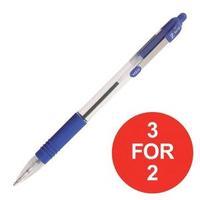 zebra z grip medium retractable ballpoint pen 06mm line blue pack of