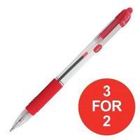 zebra z grip medium retractable ballpoint pen 06mm line red pack of