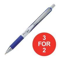 zebra z grip flight medium ball pen blue pack of 12 pens ref 13302 3