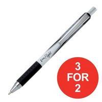 zebra z grip flight medium ball pen black pack of 12 pens 3 for 2