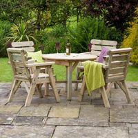 Zest Abbey Round Table and 4 Chair Set