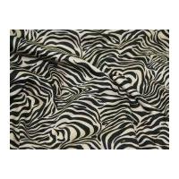 Zebra Animal Print Cotton Poplin Fabric Black & Beige
