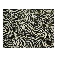 Zebra Animal Print Cotton Poplin Fabric Black & Cream