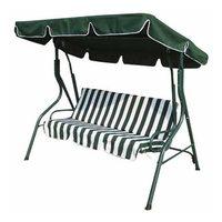 Zexum 3 Seater Green & White Swinging Outdoor Garden Hammock Bench