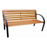 zexum teak hardwood steel garden park bench
