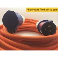 Zexum 16A Orange Male to Female Electric Hook Up Lead 1.5mm