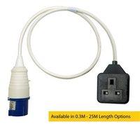 zexum 16a 230v black male to 1 gang socket hook up extension cable lea ...