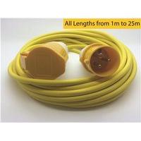 Zexum 16A 110V Yellow Arctic Male to Female Electric Mains Hook Up Extension Cable Lead