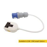 zexum 16a 230v white male to 1 gang socket hook up extension cable lea ...