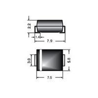 Zener diode Z3SMC8.2 Enclosure type (semiconductors) DO 214AB Semikron Zener voltage 8.2 V Max. power (P total) 3 W