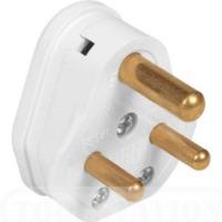 Zexum 2A White Plastic Electrical Round Pin Plug Top Unfused