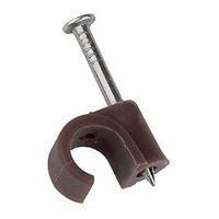 zexum 7mm brown round cable clips 100 pack