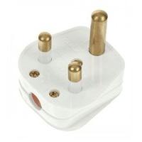 Zexum 5A White Plastic Electrical Round Pin Plug Top Unfused