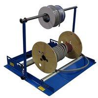 zexum heavy duty steel 2 in 1 floor stand cable reel spooler