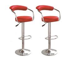 zenith bar stools in red faux leather in a pair