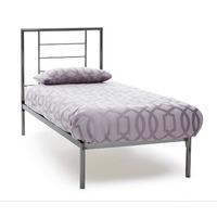 Zeus Black Nickel Metal Bed Frame Single