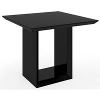 zeus black high gloss square dining table