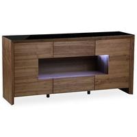 Zeus Walnut High Gloss LED Display Sideboard