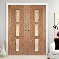 Zeus Walnut Glazed Door Pair - Prefinished