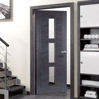 zeus ash grey flush glazed door prefinished