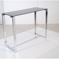 zeus black glass console table