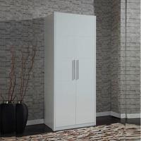 Zeta White High Gloss 2 Door Wardrobe