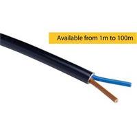 Zexum 0.75mm 2 Core PVC Flex Cable Black Round 3182Y