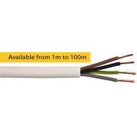 Zexum 1mm 4 Core PVC Flex Cable White Round 3184Y