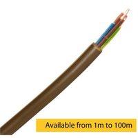 Zexum 0.75mm 3 Core PVC Flex Cable Gold Round 2183Y