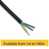 Zexum 0.5mm 3 Core PVC Flex Cable Black Round 2183Y
