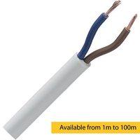 Zexum 0.5mm 2 Core PVC Flex Cable White Round 2182Y