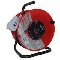 zexum 50m 4g socket extension reel on metal frame with rcd plug