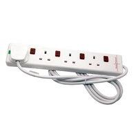 Zexum 2M 4 Gang Individually Switched Surge Protected Extension Lead