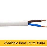 Zexum 0.75mm 2 Core LSZH Flex Cable White Round 3182B