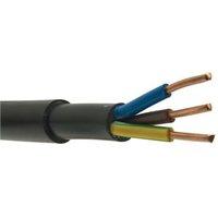 Zexum Black 4mm 34A 3 Core Brown Blue Green & Yellow 600 to 1000V Rated NYY-J Hi Tuff Outdoor Cable