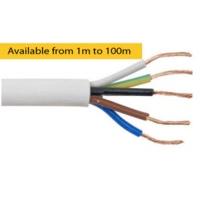 Zexum 2.5mm 5 Core PVC Flex Cable White Round 3185Y