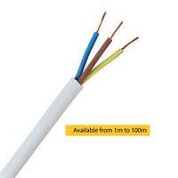Zexum 1mm 3 Core Heat Flex Cable White Round 3183TQ