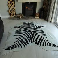 Zebra Hide Rug Design Off White