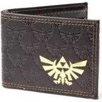 Zelda Bifold Wallet With Embossed Link And Gold Foil Logos Dark Brown