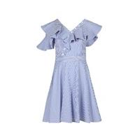 ZELDA - Blue and White Striped Summer Dress