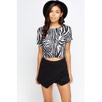 zebra print crop top