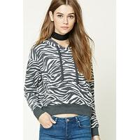 Zebra Print Fleece Hoodie