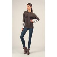 zergatik top lush womens long sleeve t shirt in brown