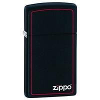 Zippo 1618ZB Windproof Lighter With Logo, Black Matte, Slim