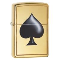 zippo spade high polish brass windproof lighter